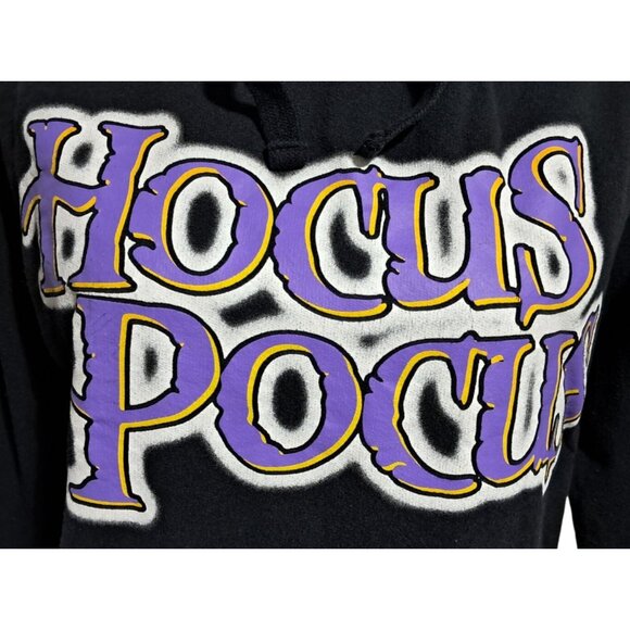 Disney Hocus Pocus Black Hooded Sweatshirt L (11/13) Cotton/Polyester Blend - Picture 4 of 11